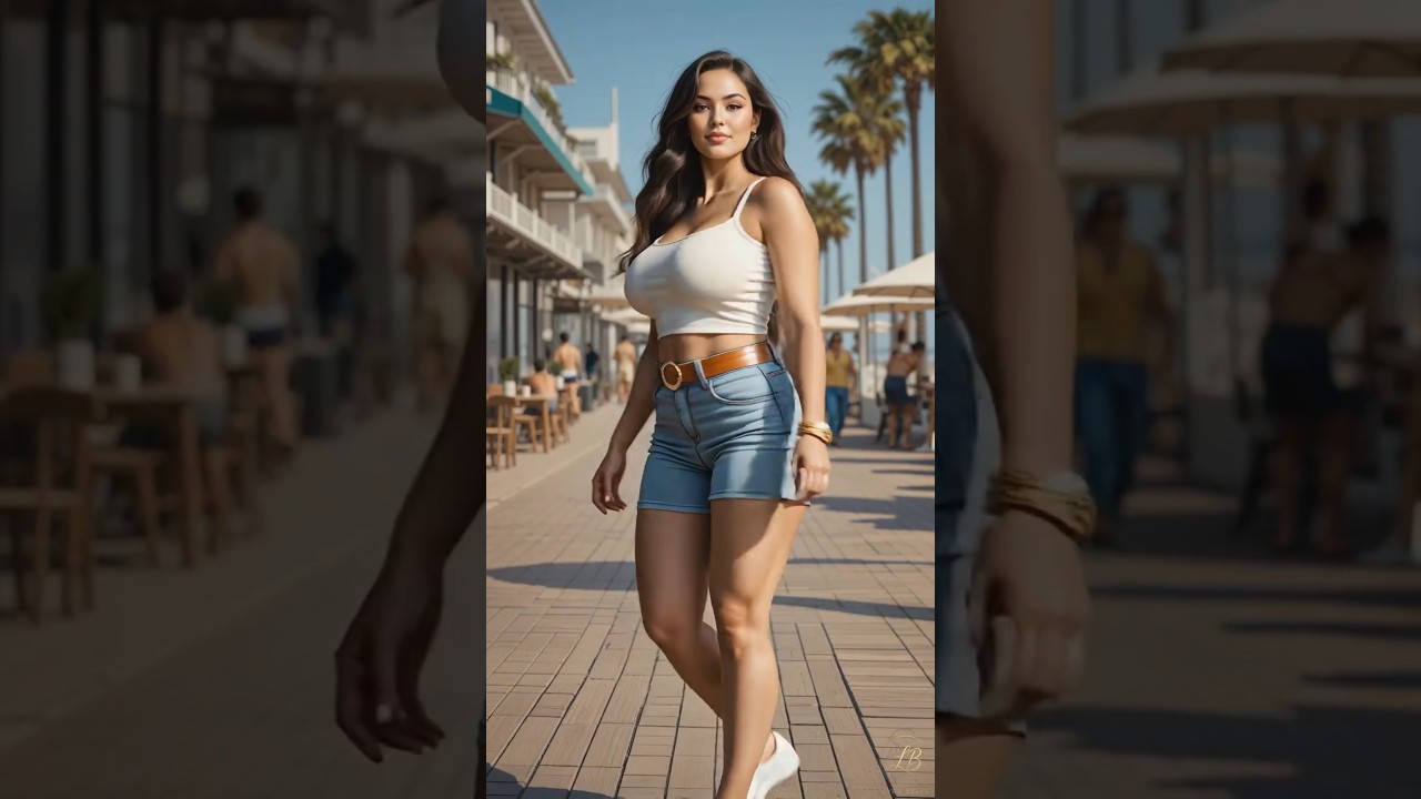 🔥 Crop Top & Denim Shorts Vibe 💙 #fashionshorts #style #curvy #beautifulwomen #denimshorts #croptop