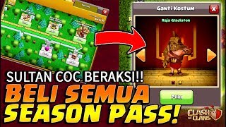 SULTAN BELI SEMUA Season Pass BARU COC +SKIN GLADIATOR PAPA KING!