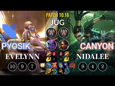 DRX Pyosik Evelynn vs DWG Canyon Nidalee Jungle - KR Patch 10.16