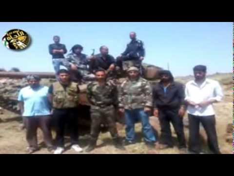 بيان اغتنام دبابة تي 72 من حاجز تبنه بعد السيطرة عليه في ريف درعا من قبل لواء درع اللجاة