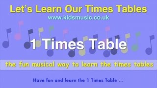 Kidzone - Let's Learn Our Times Tables - 1 Times Table