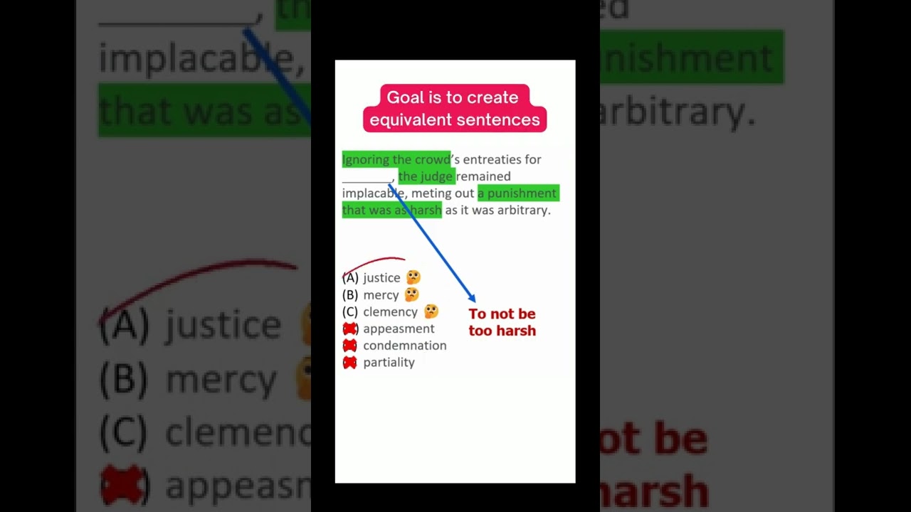 Find out if you got the answer right in the previous sentence equivalence question! #shorts