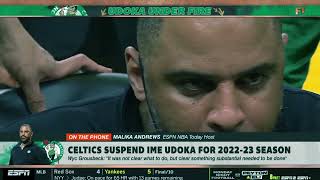 Stephen A Smith and Malika Andrews Argue Over Ime Udoka Suspension! ESPN First Take NBA Celtics