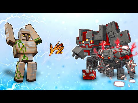 Dungeon Showdown: Iron Golem vs Redstone Monster - Minecraft Bedrock