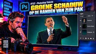 707 - Groene schaduw op de randen van zijn pak