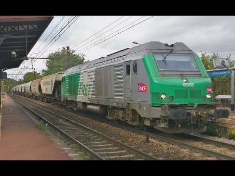 Trains de FRET SNCF VFLI et DB en Gare de MONTGERON-CROSNE