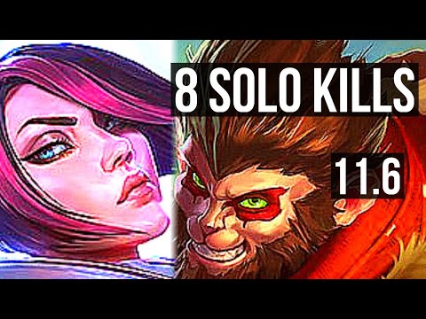 FIORA vs WUKONG (TOP) | 8 solo kills, 13/3/7, 1.0M mastery, 400+ games | NA Challenger | v11.6