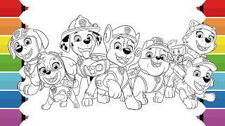 PAW Patrol Characters Coloring Pages | Chase, Marshall, Rubble, Skye, Everest & Zuma