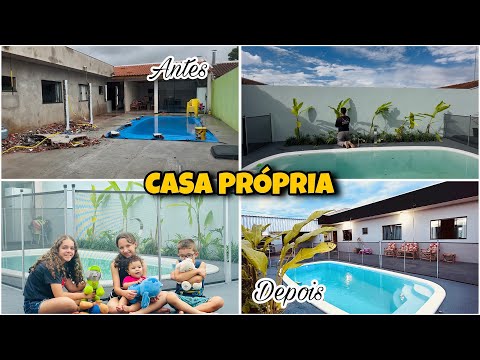 UM SONHO DE CASA 🏠 COLOCAMOS CERCA DE PROTEÇÃO NA PISCINA | AS PLANTAS QUEBRARAM COM A CHUVA 🌧️ 