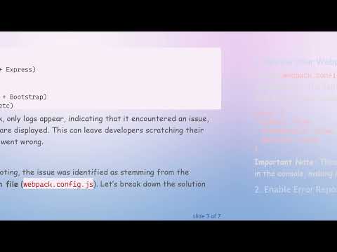 Resolving the Webpack Bundle Generation Issue After an npm Update