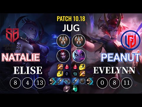 SB Natalie Elise vs LGD Peanut Evelynn Jungle - KR Patch 10.18