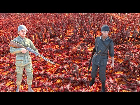 WW2 1 MILLION GERMAN SOLIDERS vs 1 MILLION US SOLDIERS !!  Ultimate Epic Battle Simulator 2 | UEBS 2