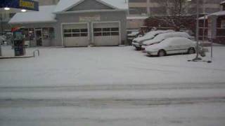 Late February Snow in Clinton, CT on Main St. 7:45am