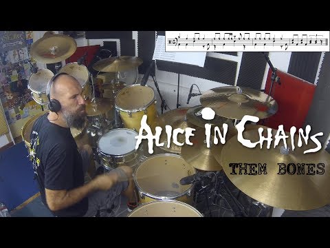 Alice in Chains - Them Bones - Sean Kinney Drum Cover by Edo Sala wih Drum Charts