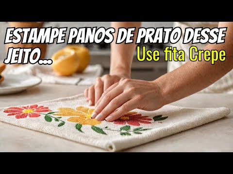 How to Print Dish Towels with Crepe Tape - A BRILLIANT Idea