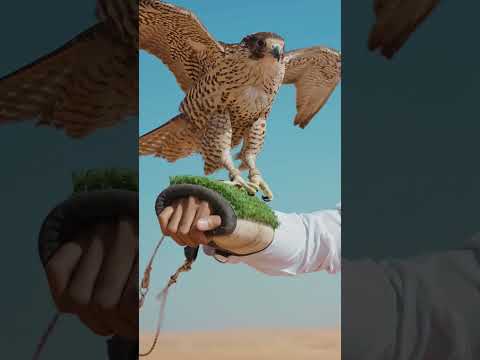 Falconer Training his Falcon Bird in the Desert of Dubai!#shorts