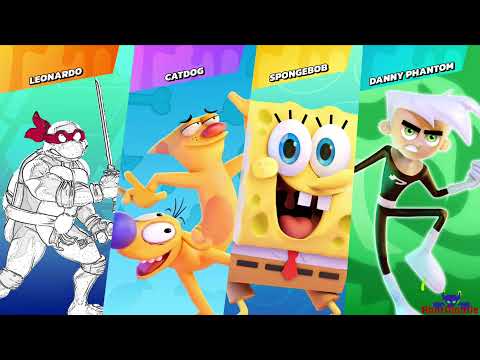 All Star Brawl Team Fight 2 vs 2 Full Power - Leo Spongebob CatDog Danny Phantom (All Skins Leo)