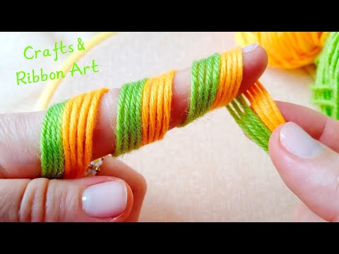 It's so Beautiful 🌟💖 Superb Woolen Flower Making Trick with Finger - You will Love It