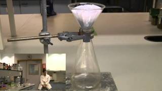 Gravity filtration and folding a fluted filter paper