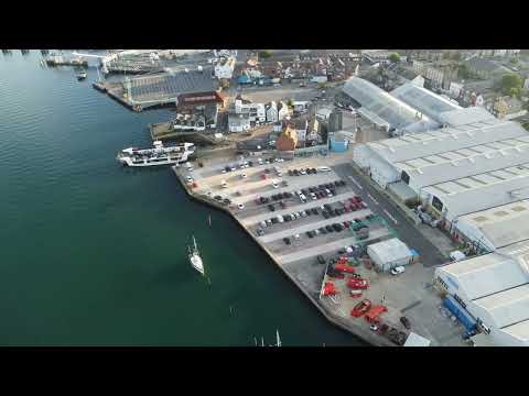 Cowes City on the Isle of Wight in the UK.  Cute Island South of London.BY DRONE! - Cowes UK - ECTV