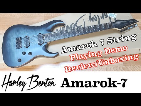 Harley Benton Amarok 7 String Guitar - Black Flame Burst image 11