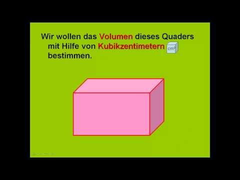 Rauminhalt/ Volumen eines Quaders -- Wie bestimmte in das Volumen eines Quaders?