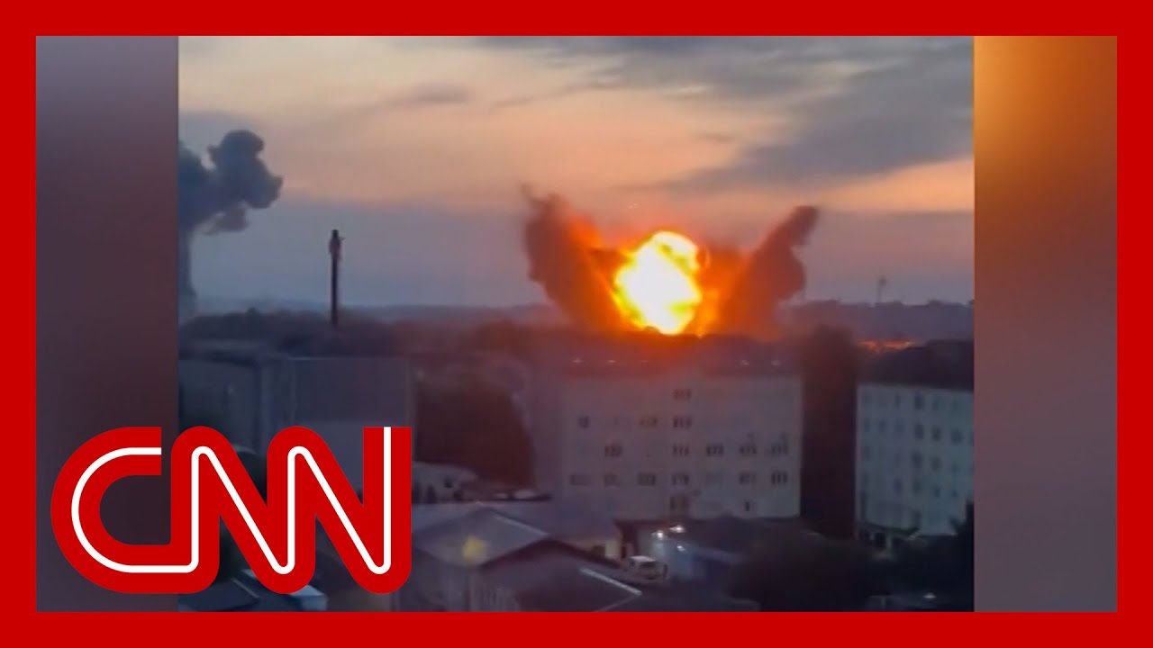 Dramatic video shows Russian missiles hitting Ukraine