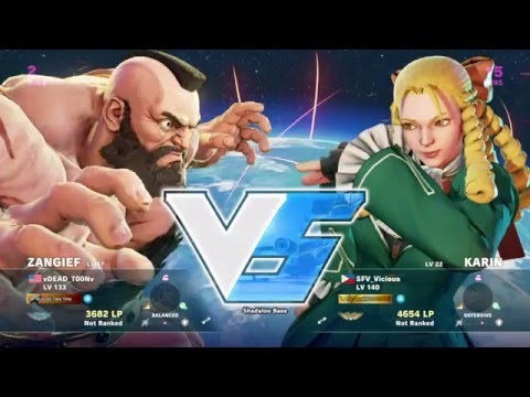 GOLDBOYZ! SFV Ranked Matches: Vicious (Karin) Vs vDEAD_TOONv (Zangief)