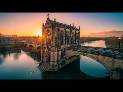 Wakefield's Bridge of Time: Chantry Chapel's Context from DJI Mini 3 Pro