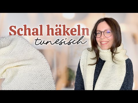 Schal tunesisch häkeln | einfache Anleitung für Winterschal