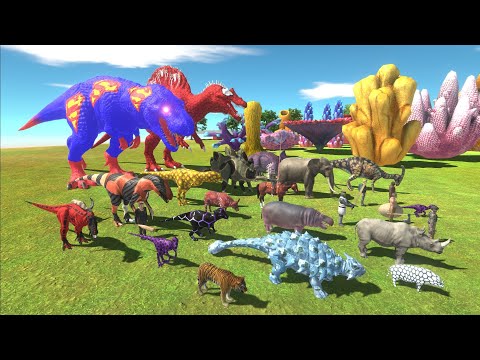 Escape from SUPERMAN T REX & SPIDERMAN SPINO - Escape from Monster - Animal Revolt Battle Simulator