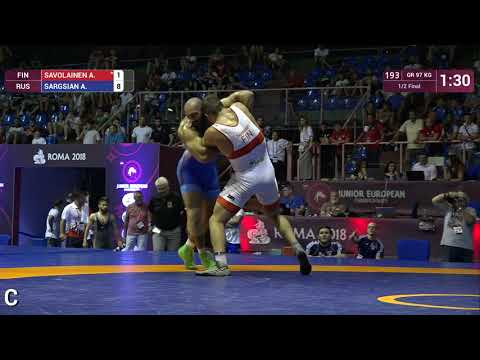 1/2 GR - 97 kg: A. SAVOLAINEN (FIN) v. A. SARGSIAN (RUS)