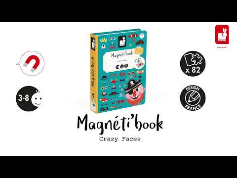 Janod Магнитная книга - смешные лица - мальчик, арт. J02716
