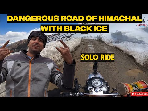 SOLO RIDE ON DANGEROUS ROAD 😳 CHANSHAL Pass | FOUND BLACK ICE | #chanshalpass #himachal