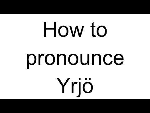 How to Pronounce Yrjö (Finnish)