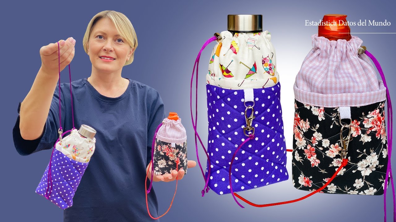 How To Make Drawsting Multipurpose Bag / Water Bottle Sleeve Or Holder