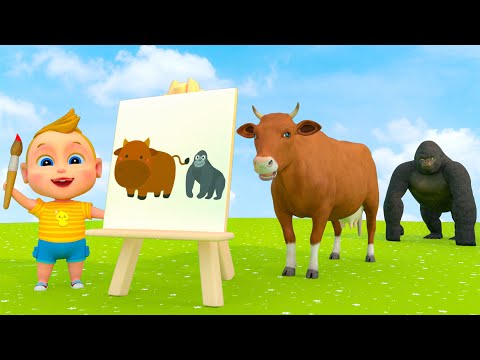 Draw Animals And Their Food - Animals Come To Life From The Painting | Boo Kids Cartoon