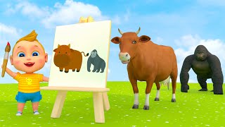 Draw Animals And Their Food - Animals Come To Life From The Painting | Boo Kids Cartoon