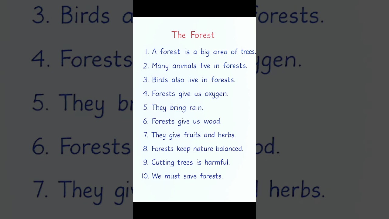 10 Lines Essay on The Forest | #shorts