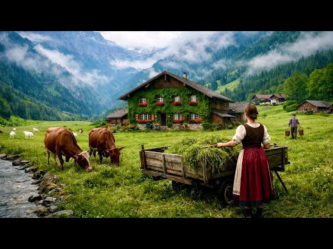 Switzerland Countryside - Rainy relaxing walk in the most beautiful Swiss Villages