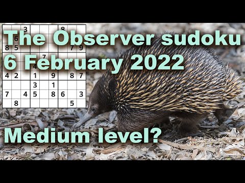Sudoku Solution – The Observer 6 February 2022 Medium level