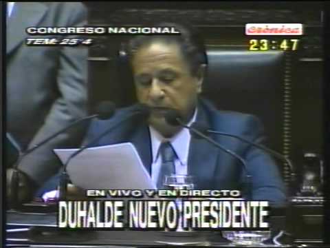 EDUARDO DUHALDE ASUME LA PRESIDENCIA EN EL 2002 - 2ª PARTE