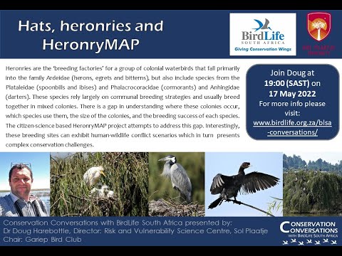 Conservation Conversations: Hats, Heronries and HeronryMAP - Dr Doug Harebottle (17May22)