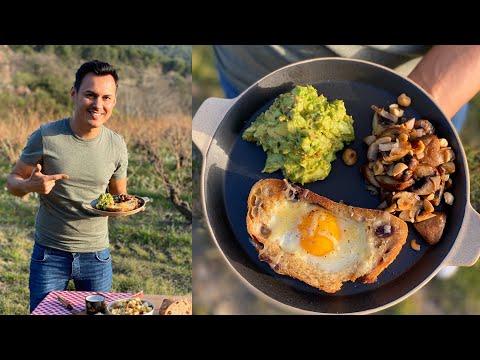 TOAST A L'OEUF, AVOCAT ET SALADE ENDIVE NOIX / HERVE CUISINE EN PLEIN AIR EPISODE 4