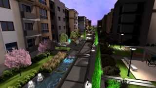 Modern Peyzaj - Mimaroba - New Drita (Ecolog) GECE  ( 3 Boyutlu Peyzaj