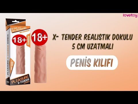 X- Tender Realistik Dokulu 5 Cm Uzatmalı Penis Kılıf-LV1053F