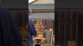 Burning Carved Tree ASMR #chainsawartist #woodworking