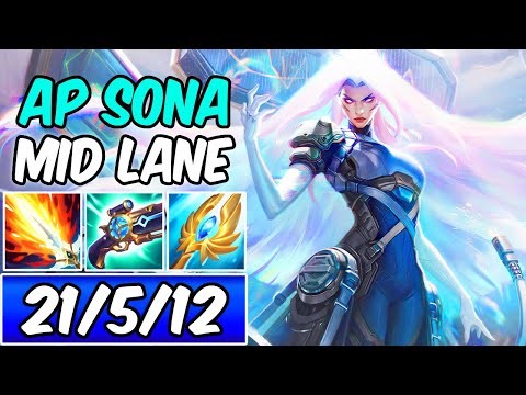 BROKEN AP SONA MID S+ CLEAN GAMEPLAY MAX POKE | New Build & Runes S15 | League of Legends