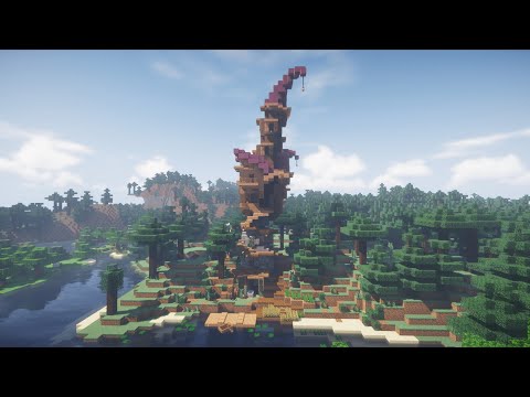 Cute Witch Tower Speed Build (How To Make Your Witch Tower In Minecraft).