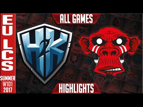 H2K vs Mysterious Monkeys ALL GAMES Highlights - EU LCS Summer Split 2017 W1D3 - H2K vs MM